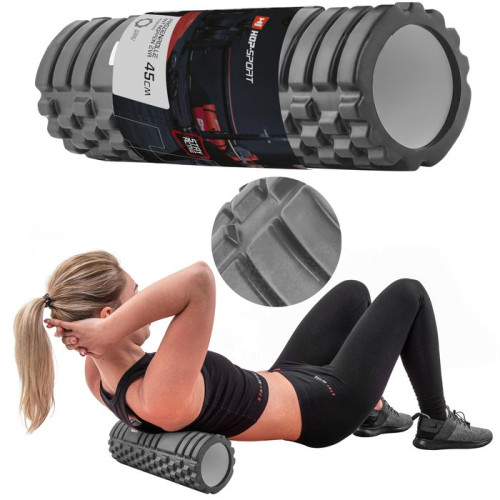 Масажний ролик  Hop-Sport HS-A045YG EVA 45 см gray - фото №5
